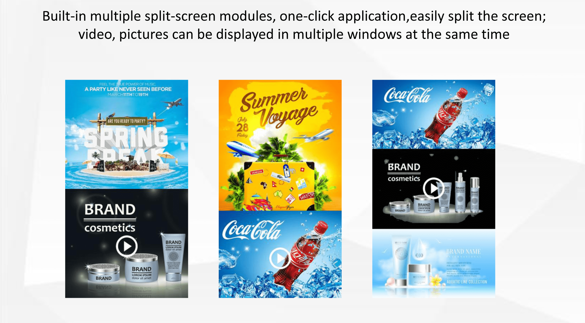 스마트 분할 화면, 다양한 디스플레이