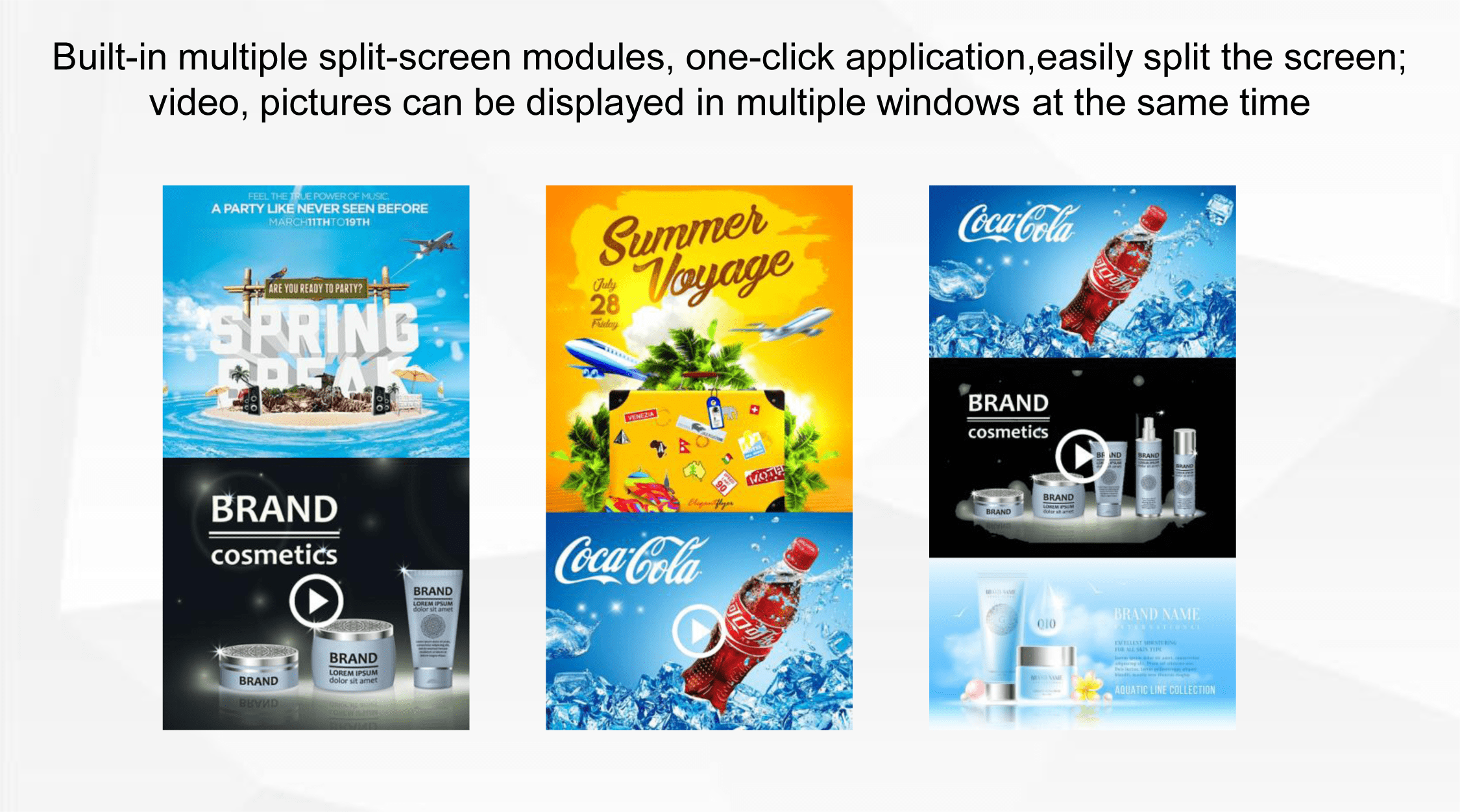 스마트 분할 화면 다양한 디스플레이