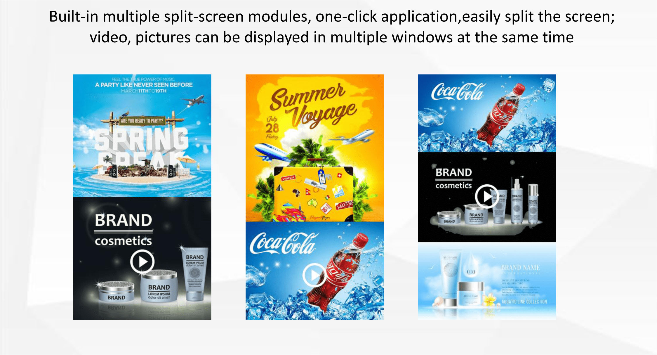 스마트 분할 화면 다양한 디스플레이